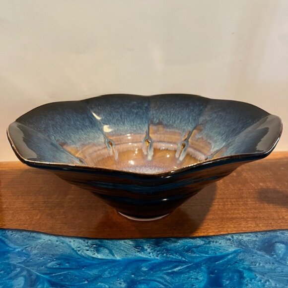 Bill Campbell Art Pottery Large 12" Bowl Signed - Picture 2 of 6